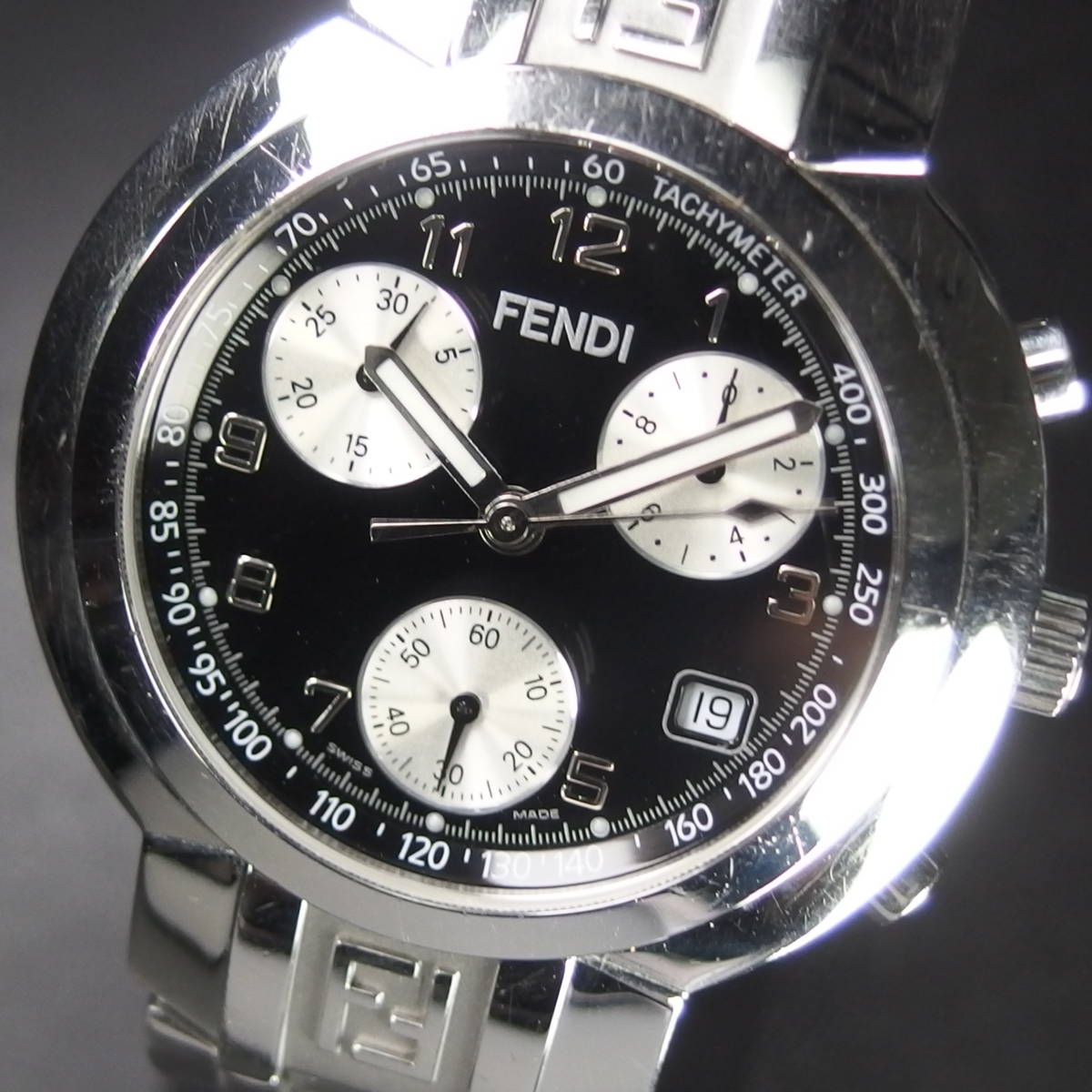 FENDI フェンディ オロロジ クロノ クオーツ クロノグラフ 017-4500G 