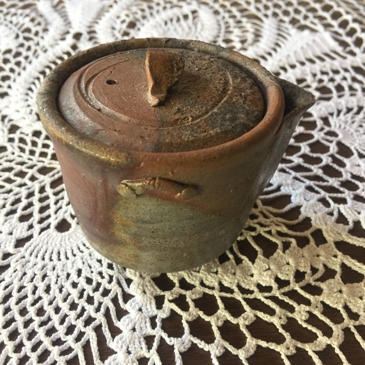 備前焼☆宝瓶 作家陶印有