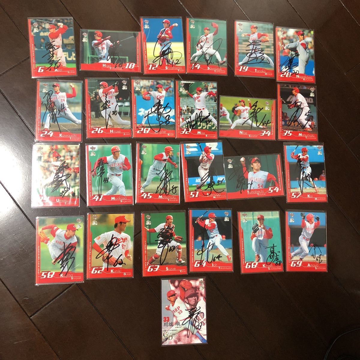 カープ直筆サインセット2005限定カード刻印
