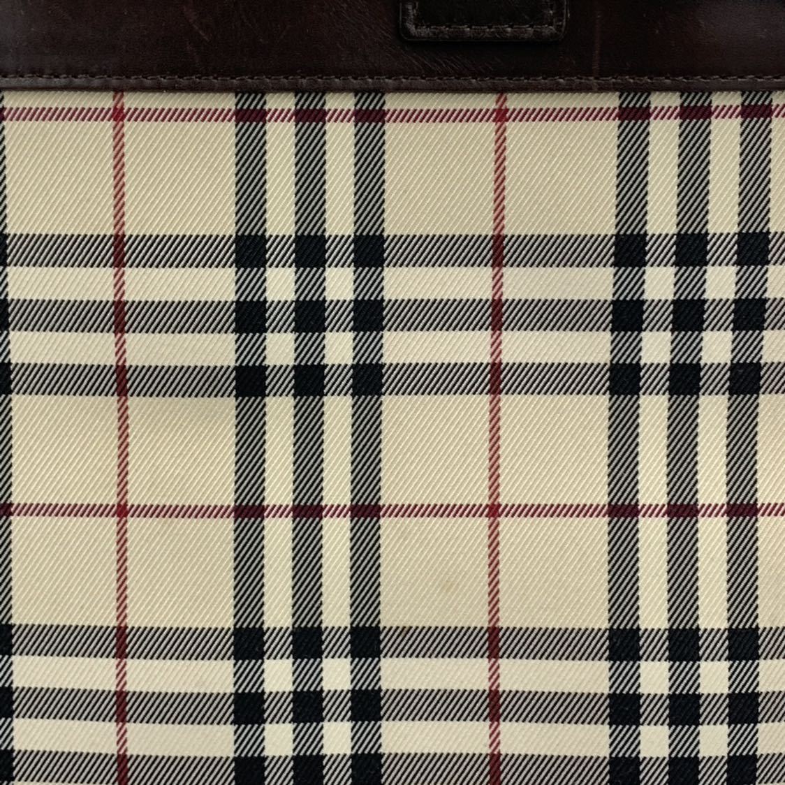希少【BURBERRY バーバリー 】タータンチェックハンドバック ショルダーバッグ トートバッグ レザー ブラウン ボストン 大きめA4 ロンドン BURBERRY ノバチェック バーバリー ノヴァチェック 極美品 ミニボストンバッグ