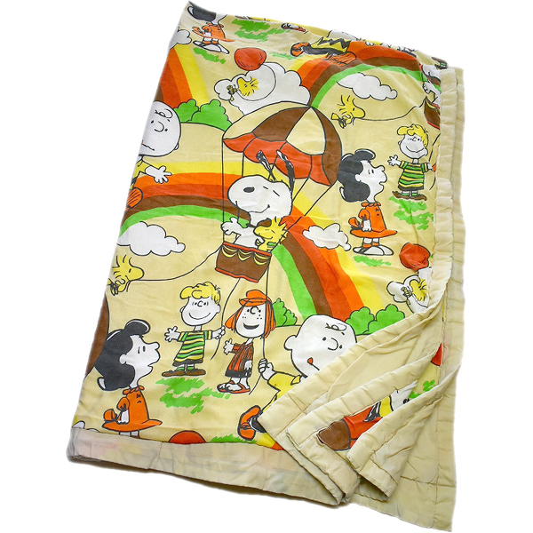 1点物◇スヌーピー70sビンテージ中古ブランケットUSA古着メンズ