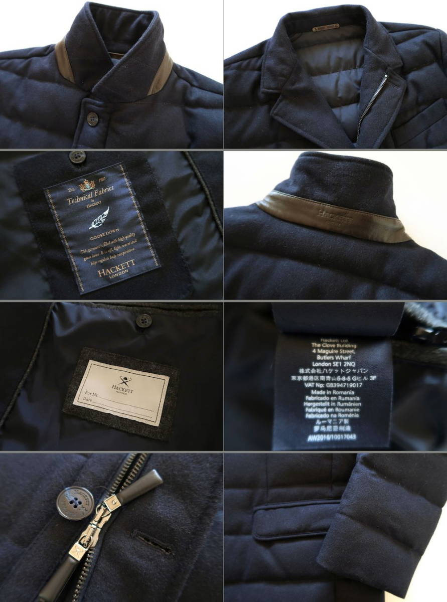 新品◆HACKETT LONDONハケットロンドン◆上質ウール2WAYダウンジャケットUK XL濃紺◆本物 HACKETT LONDON ハケット ロンドン」アジア最大規模の旗艦店が銀座にオープン ジャケット londonの通販