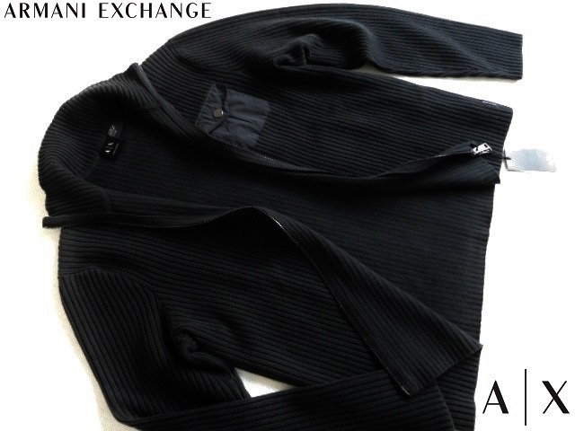 定番人気，安い アルマーニ ネイビー ニットジャケット ざっくりとした セータージャケット ハイネック 濃紺 L A/X ARMANI 599(ジャンパー、ブルゾン)｜売買されたオークション情報、yahooの商品情報をアーカイ 男性用