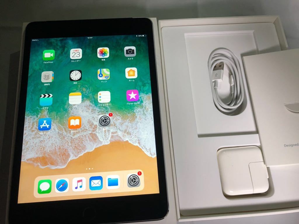 美品】Apple iPad mini 4 16GB 箱付き スペースグレー 美品】iPad