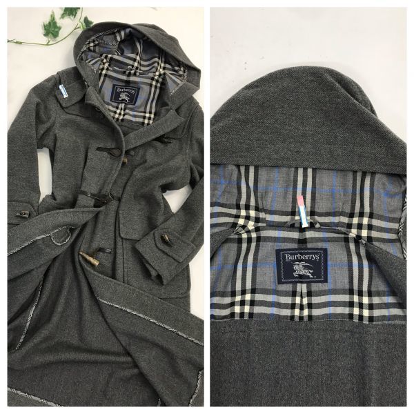 ☆大きめダッフル バーバリー BURBERRYS ダッフルコート グレー系ノバ
