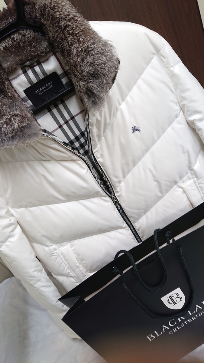 ラビットファー×ホワイトグース×白ノバチェック完璧仕様！超美品最高峰