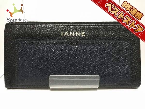 未使用級✨IANNE イアンヌ エナメルクロコ型押し ラウンドファスナー長財布 イアンヌ L型長財布 クロコ型押し牛革 イアンヌ 長財布 IANNE お財布