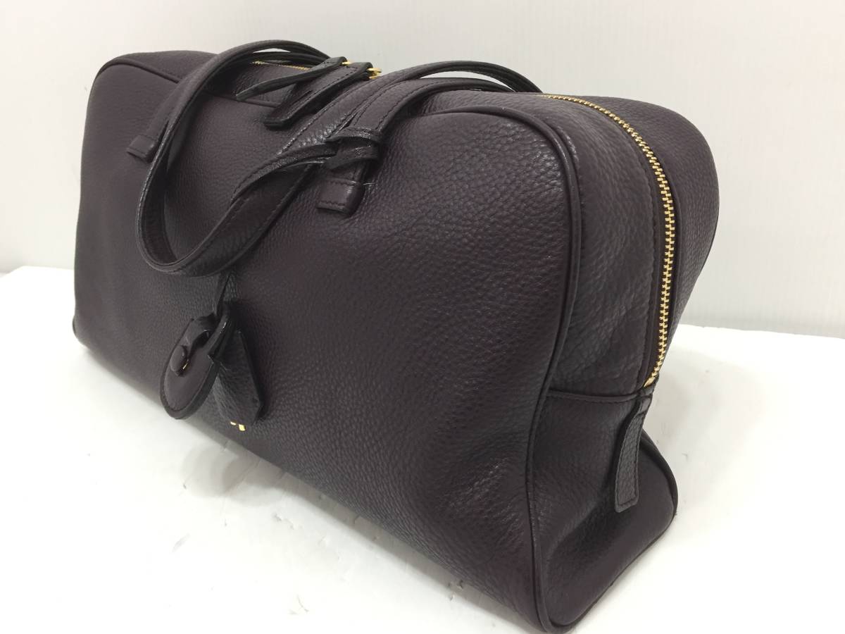 □ NAGATANI ナガタニ レザー ハンド ボストン バッグ パープル