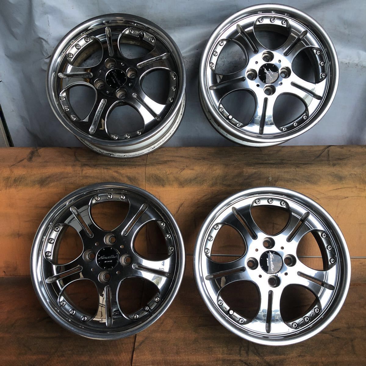 686】☆中古☆メッキ 15インチ WORK Euroline ワーク ユーロライン 15 