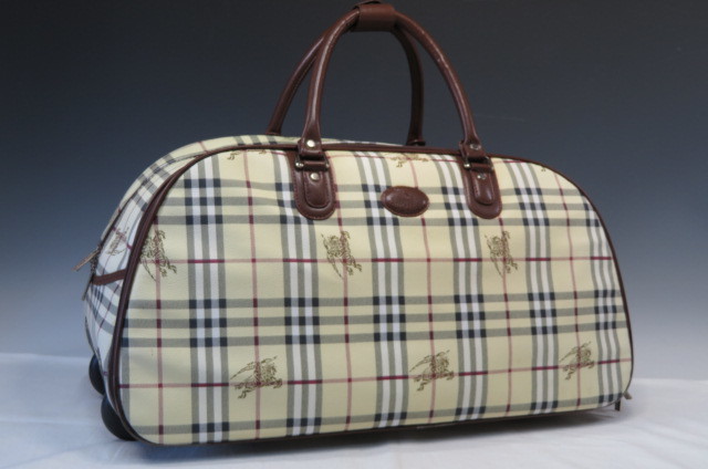 良品】BURBERRY バーバリー ボストン型 チェック柄 コロコロ