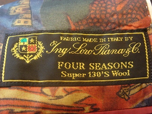 Paul Smith 秋冬 2Bスーツ 裏地 ユニオンジャック LORO PIANA シルク混