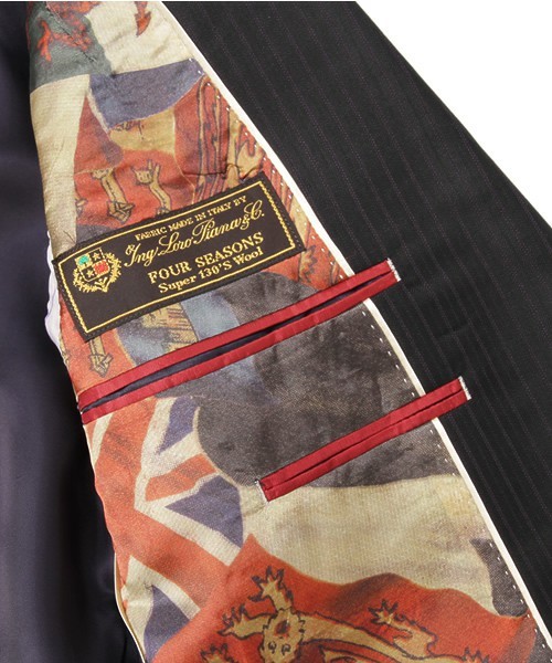 Paul Smith 秋冬 2Bスーツ 裏地 ユニオンジャック LORO PIANA シルク混