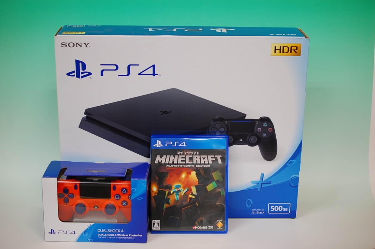 美品 PS4 500GB CUH-2100A B01コントローラー・マイクラ