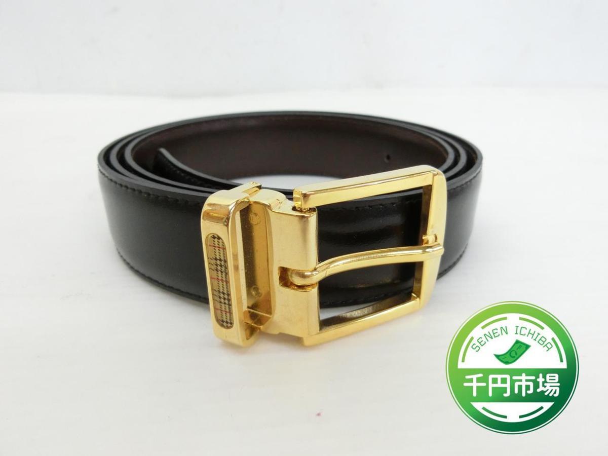 メンズ ベルト レザーベルト | 1円～BURBERRY LONDON 42⁄105 ブラック 