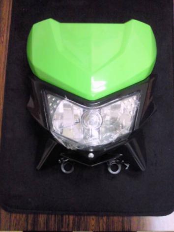 タイカワサキ純正新型ksr110ヘッドライトカウル　グリーン　ksr２　旧ksr110可