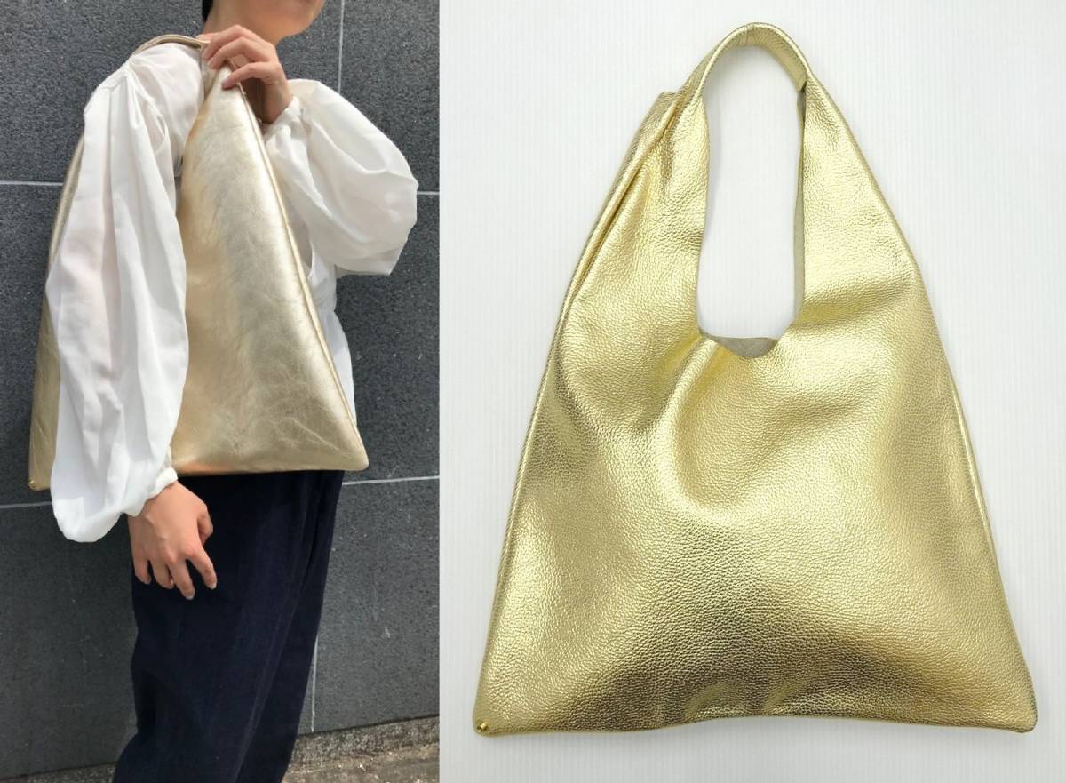 イタリア製 美品 arron アローン メタリック レザートートバッグ 