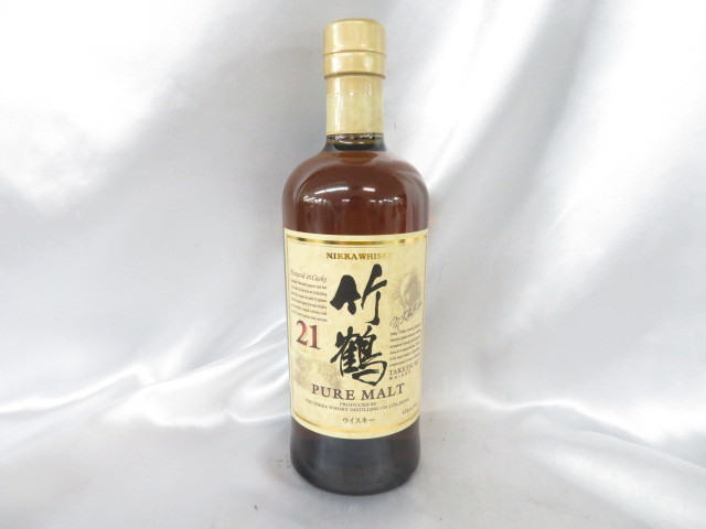 未開栓】NIKKA ニッカ 竹鶴 21年 ピュアモルト ウイスキー 700ml 43