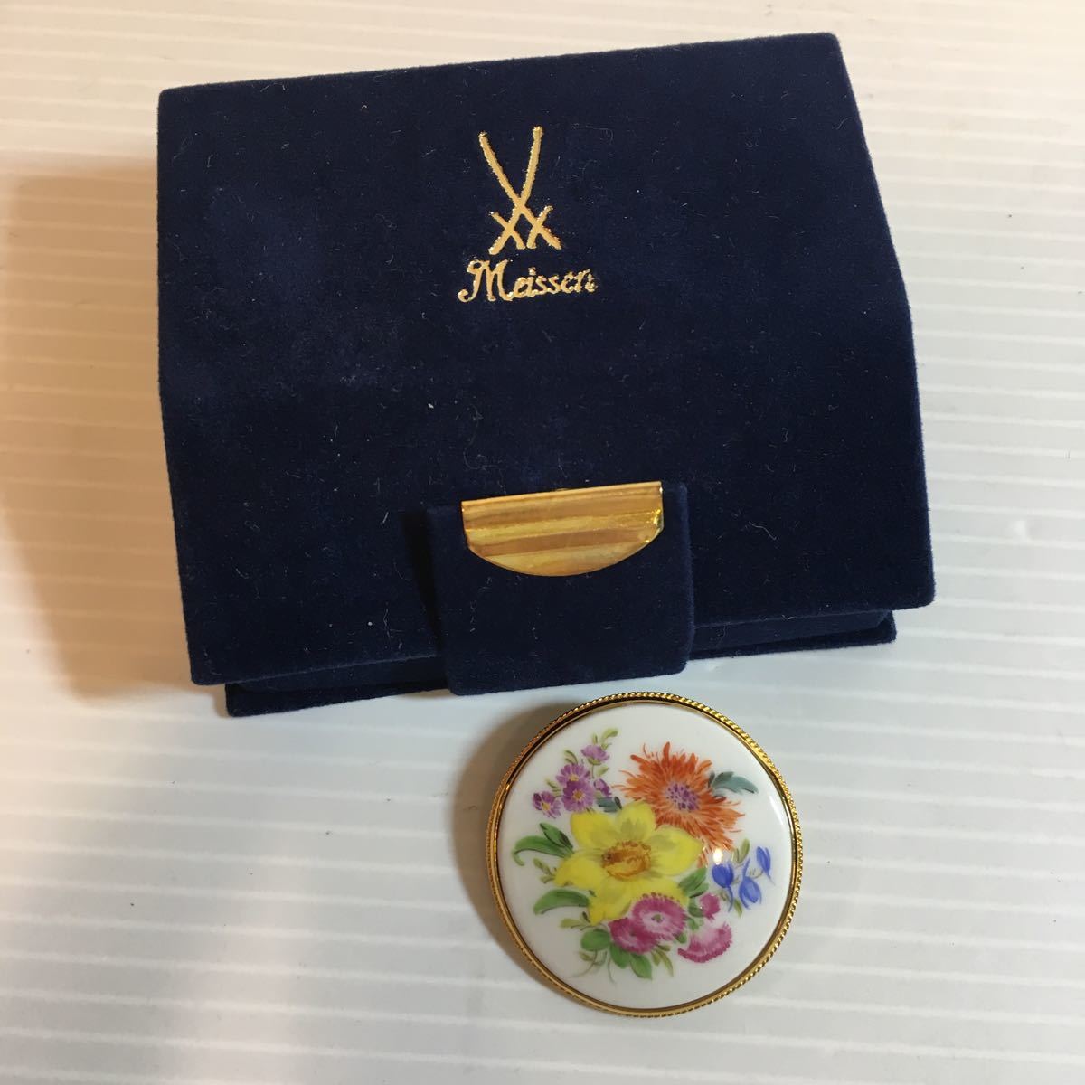 マイセン柿右衛門写 金彩御所車花紋 プレート希少 マイセン 金彩花紋