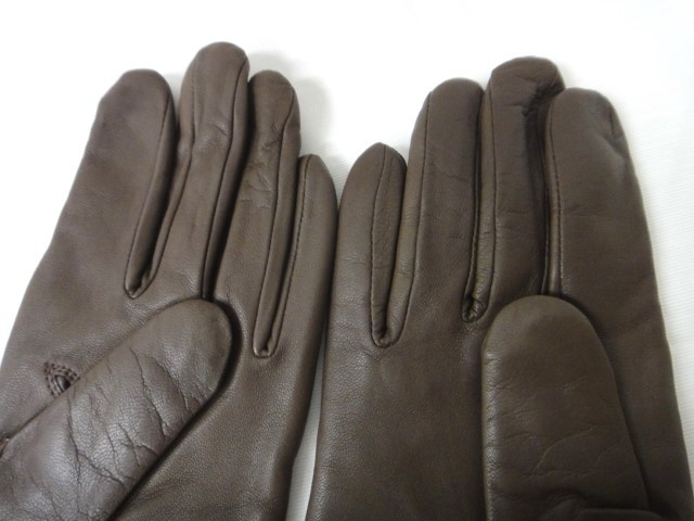 イヴ・サンローラン レザー手袋 ブラウン レディース 21㎝ 未使用タグ
