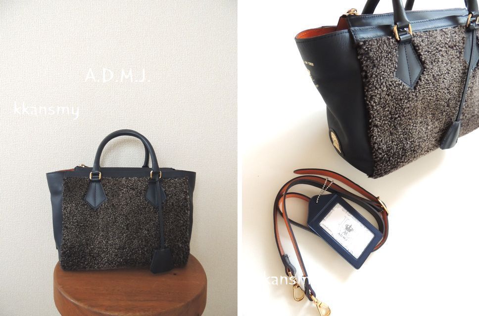 【新作入荷，品質保証】 A.D.M.J. エーディーエムジェー 2WAYムートン&times;レザーバッグ(牛革)｜売買されたオークション情報、yahooの商品情報をアーカイブ公開 - オークファン 牛革