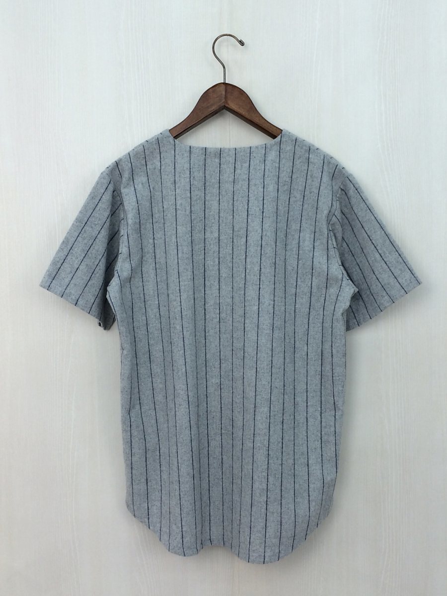 STUSSY◆ベースボールシャツ/S/ウール/GRY