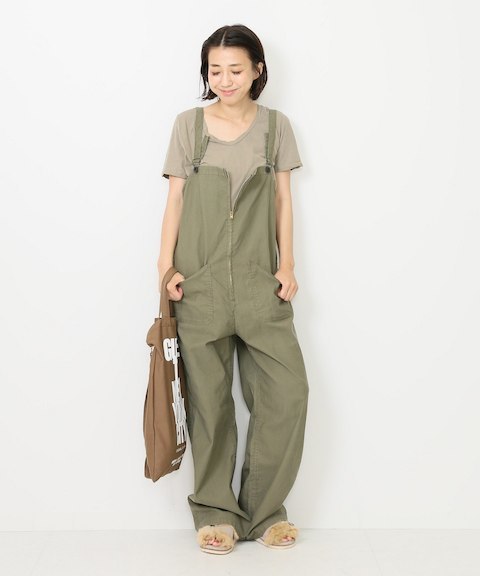 専用 Johnbullジョンブル◇デッキサロペット オリーブ L◇used 専用 Johnbullジョンブル◇デッキサロペット オリーブ L◇used