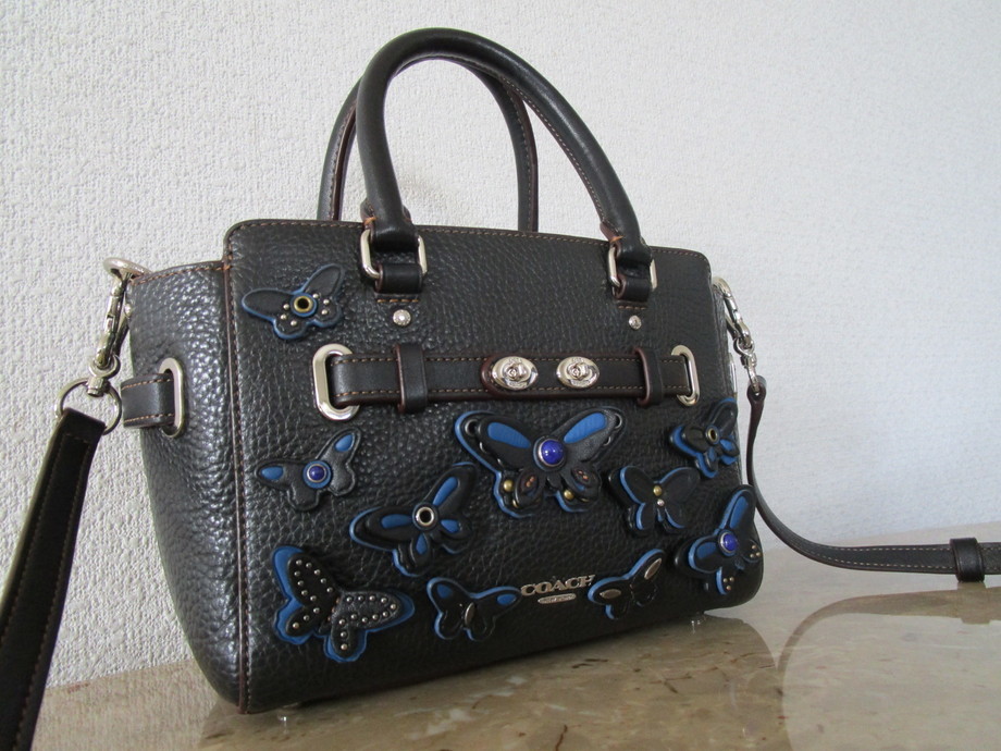 バッグ 【極美品】COACH レザー ハンドバッグ ブラック ボストン型 