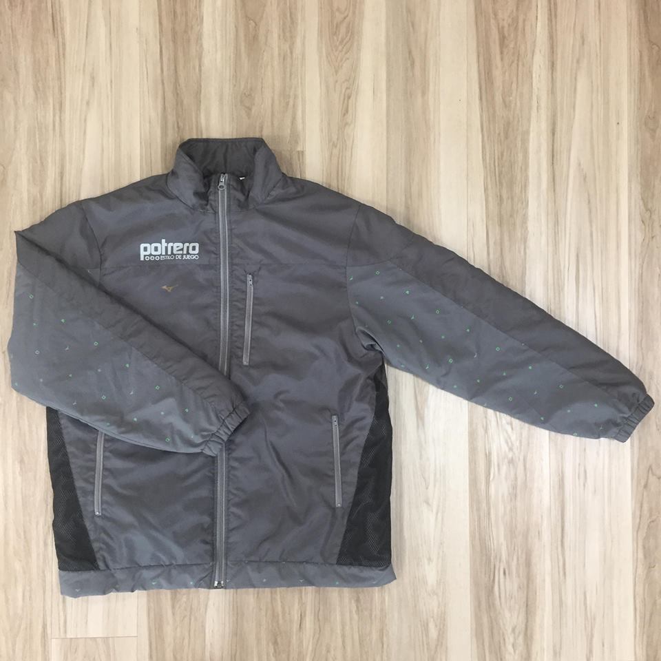 送料無料★美品 ミズノ L 保温ジャケット 軽量 中わた入り ジップ付きポケット×3 potrero メンズ MIZUNO 良質品 204 グレー