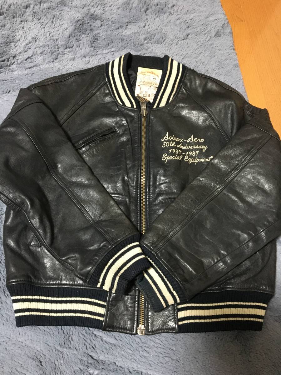 極希少AVIREX VARSITY オールレザースタジャン T1164 LTD スタジャン