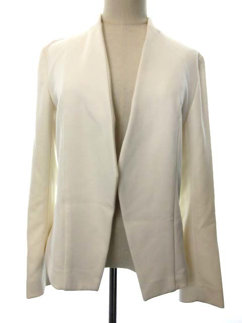 theory luxe ホワイト ノーカラージャケット 38 レディース theory