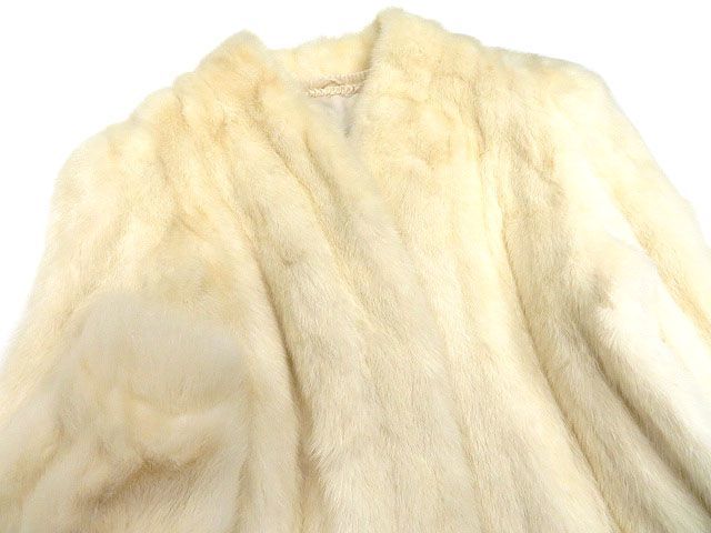毛並み美品▽SAGA MINK サガ パールホワイトミンク 本毛皮コート