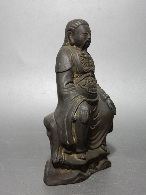 加】1957w 時代 茶道具 宣徳銅 獅子双耳花鳥漢詩図火鉢 木製台付 8