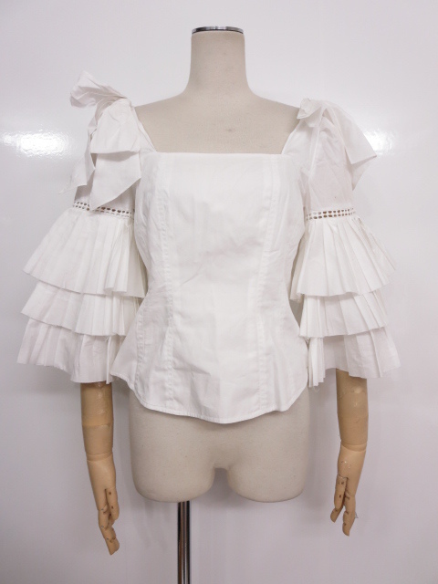 全国無料，SALE 超 シーニューヨーク Sea NEW YORK プリーツ装飾 ブラウス カットソー レディース ホワイト size0 コットン素材 LK1416(Mサイズ)｜売買されたオークション情報、yahooの商品情報をアーカイブ公開 - Mサイズ