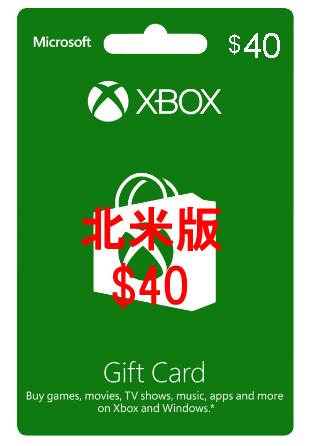 即納、即決XBOX 360 ONE $40ドル GIFT ギフト 北米版 US 正規