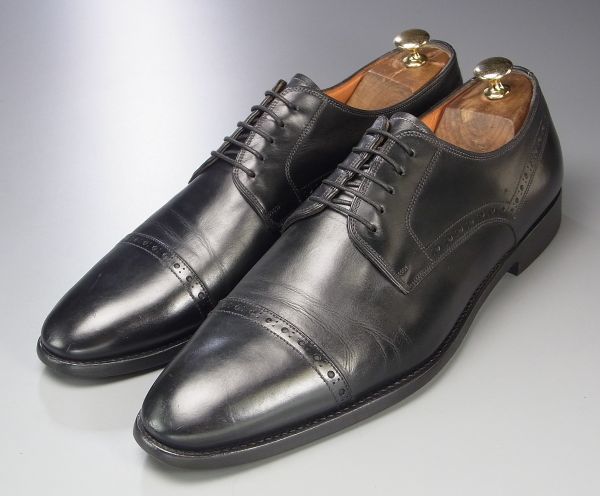  W4509イタリア製 サントーニ/Santoni パンチドキャップトゥ/ストレートチップ/ドレスシューズ/ビジネスシューズ/革靴/黒/ブラック(27.5cm)｜売買されたオークション情報、yahooの商品情報をアーカ 27.5cm