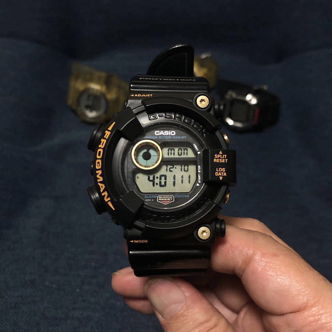 G-SHOCK 黒金蛙 DW-8200B-9A ゴールドチタンフロッグマン - 初代 