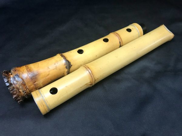 尺八 琴古流 無銘 籐巻銀三線 全長57.5cm J666 楽器、器材 尺八 【公式
