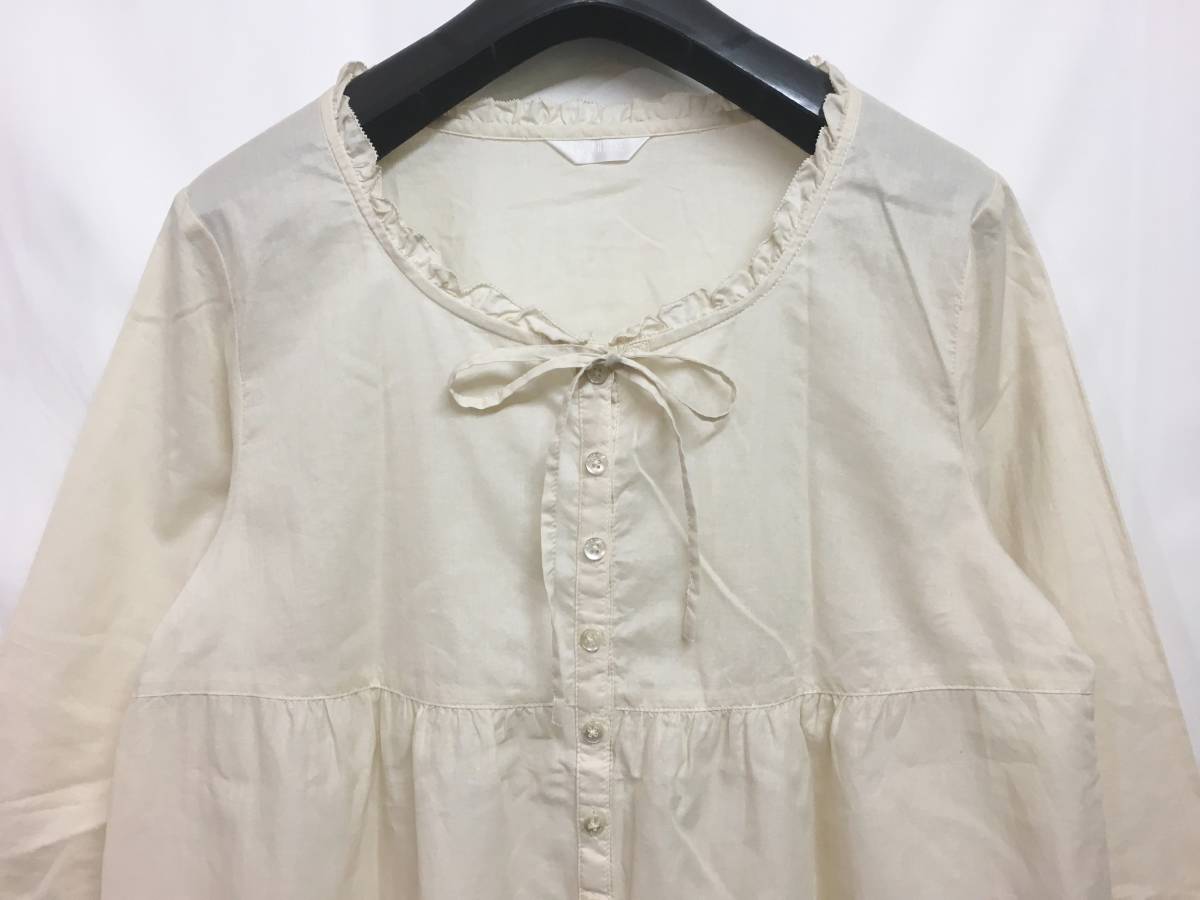 PINK HOUSE ピンクハウス フリル リボン ブラウス F ナチュラル INGEBORG KANEKO ISAO