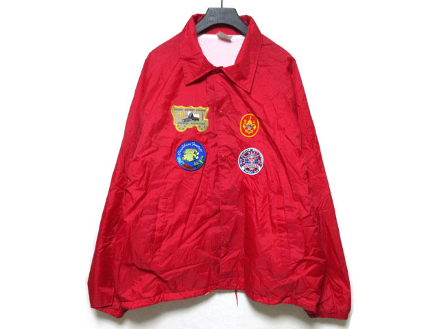 90s USA製 AUBURN sportswear コーチジャケット 赤 XL 1980-90s AUBURN