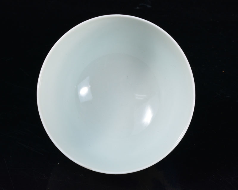 中国美術 倣古 青花 山水人物紋 蓋碗 祥瑞 五件 φ10.5cm 旧家蔵出