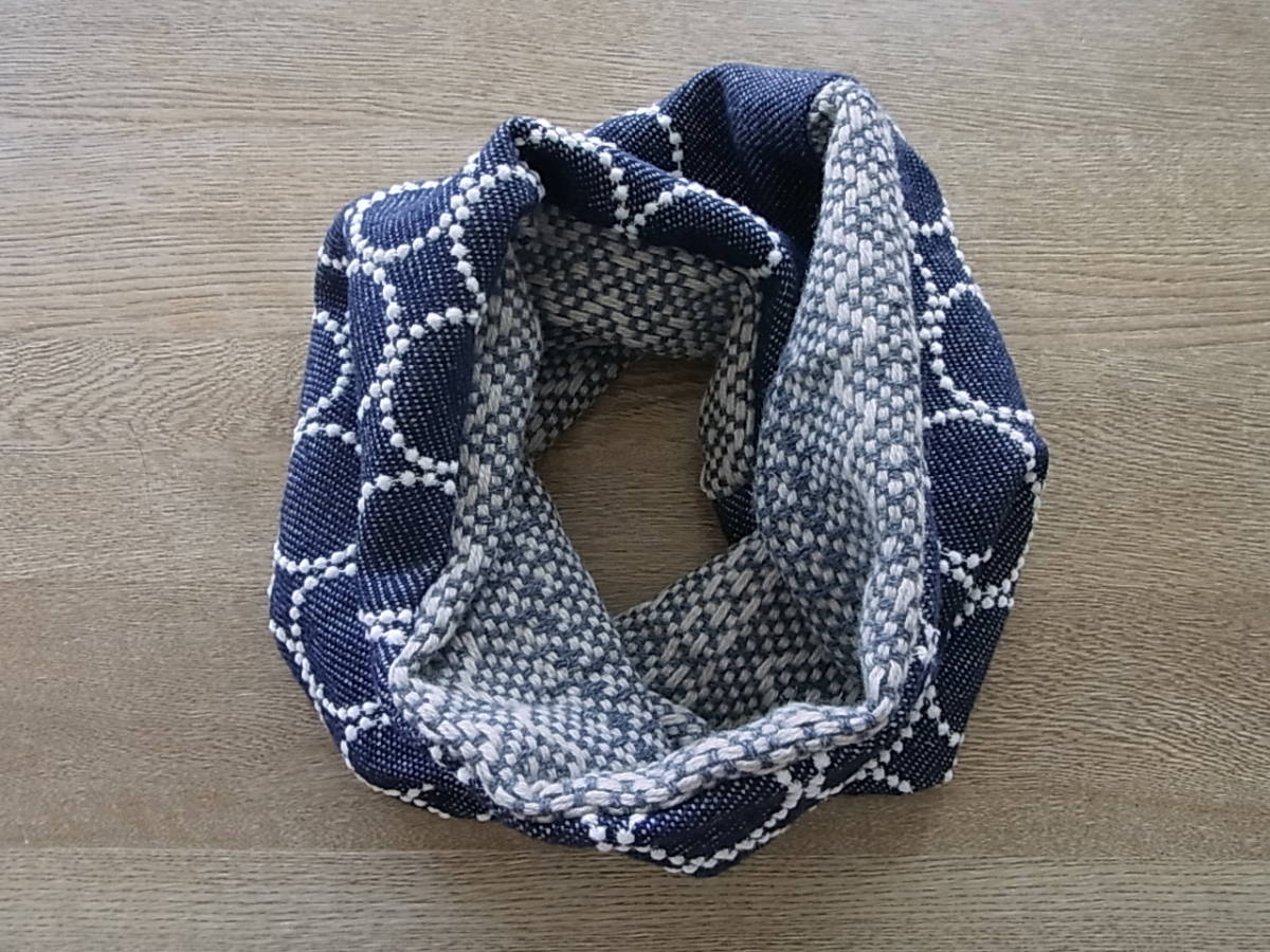 ハンドメイド§ねじれ立体スヌード§濃紺・mina perhonenミナペルホネン 