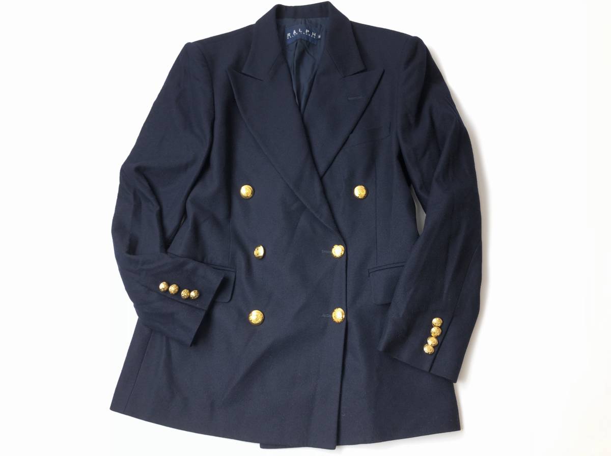 ラルフローレン◇美フォルム◇9号◇金釦紺ブレ◇ブレザー ダブル 