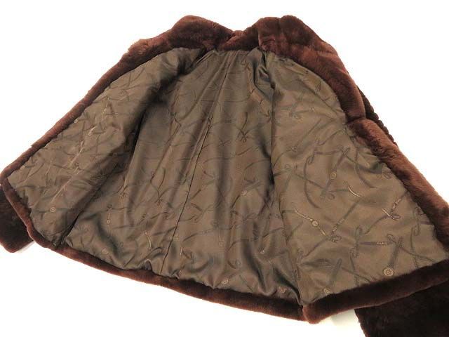 極美品▽シェアードヌートリア 裏地総柄 本毛皮ショートコート 