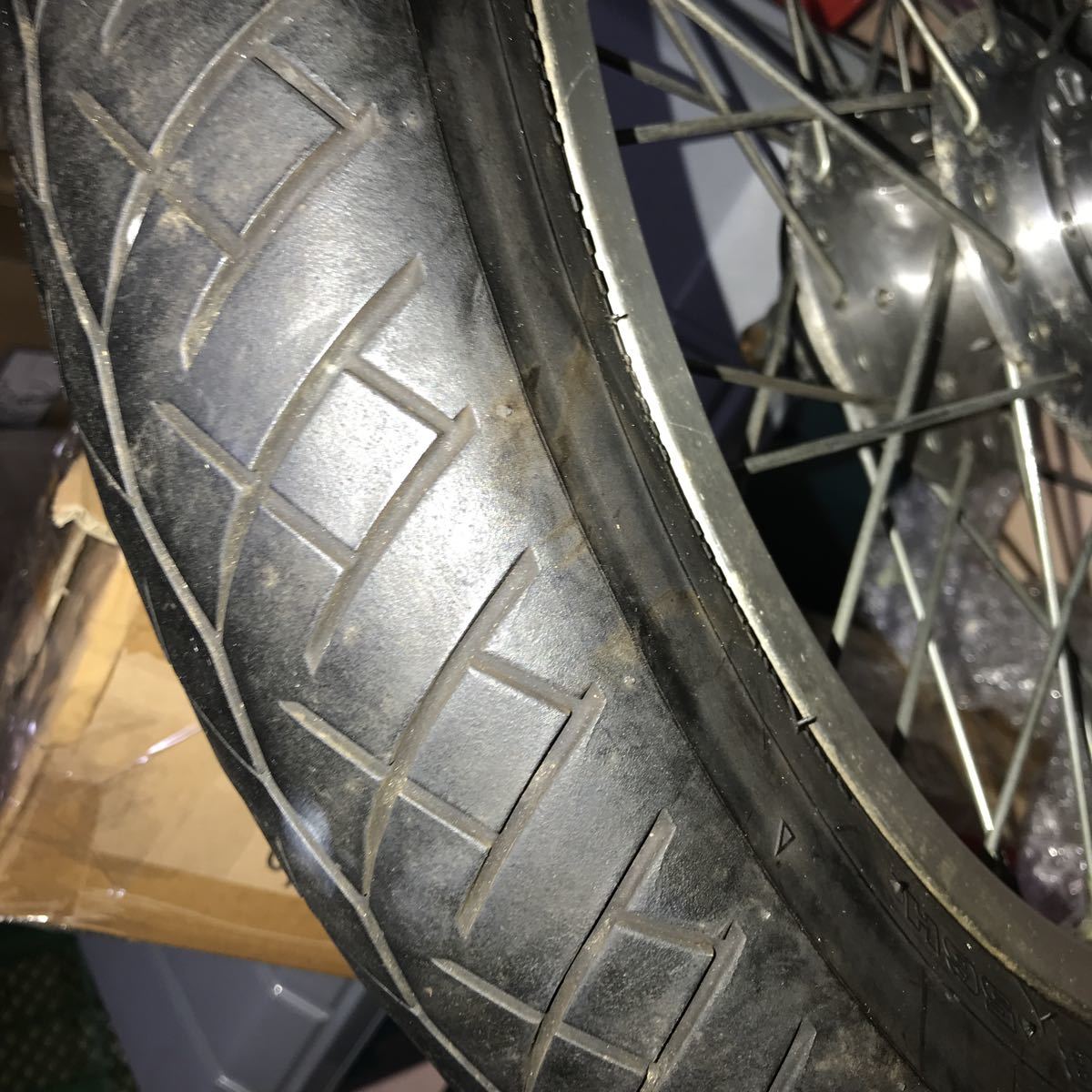 18インチ SR400 スポークホイール DUROタイヤ3本 セット ディスク化 