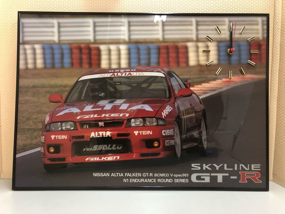良品 パネル時計 ALTIA FALKEN アルティア ファルケン 日産 スカイライン R33 GT-R BCNR33 V-SPEC N1 ...