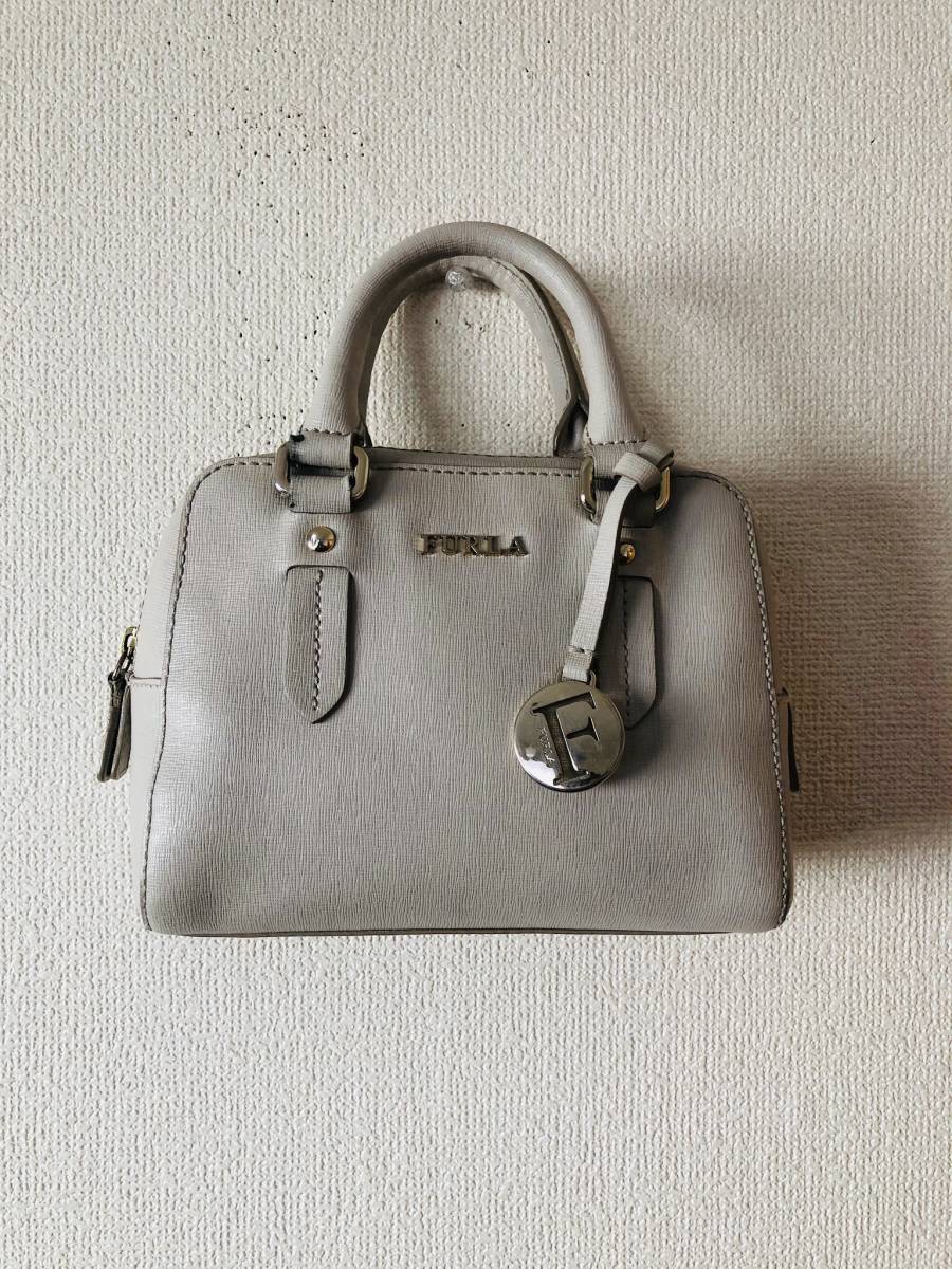 FURLAフルラ グレージュ レザーミニハンドバッグ フルラ FURLA 