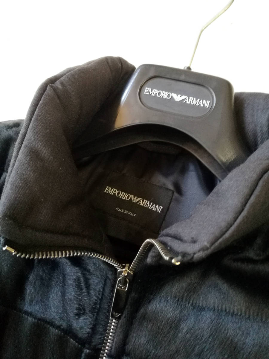 EMPORIO ARMANI / アルマーニ ハラコ 毛皮 レザー 切替 中綿入り 