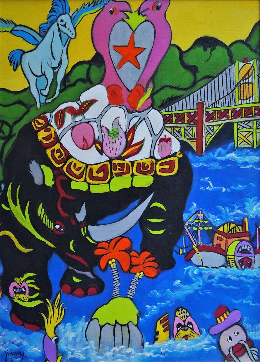 □ ジミー 大西 □ 【 神 話 】 □ 油彩肉筆画