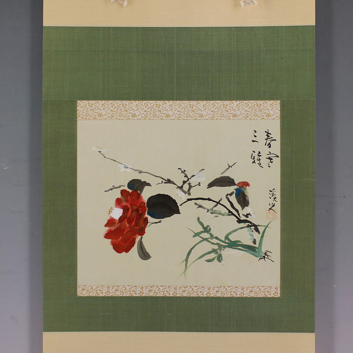 富田渓仙筆 絹本彩色画嵐 山 風景画東京美術倶楽部極め箱 模写