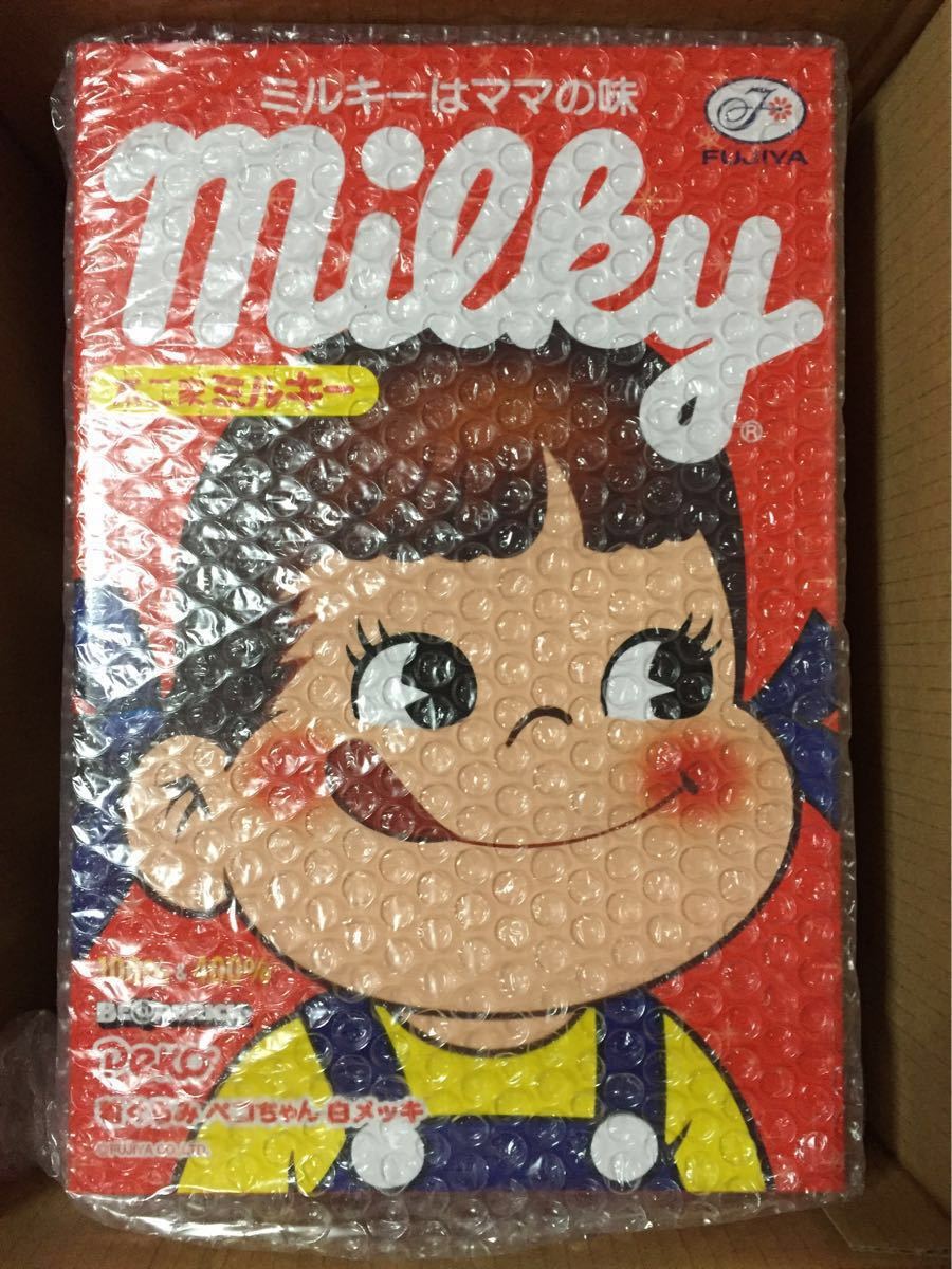 BE@RBRICK 着ぐるみ ペコちゃん ミルキー 白メッキ 100％ ＆ 400